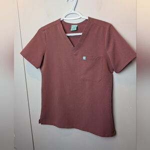 GARDE MALADE Gabrielle Scrub Top Size XS Made In Canada One Pocket